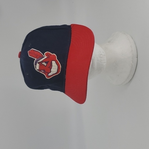Kids Vintage 90s New Era Diamond Cleveland Baseball Cap Hat Sz 7 - Picture 1 of 16